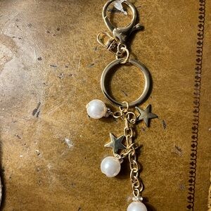 Gold and Pearl Star Keychain